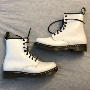Dr. Martens White Patent Boots Like New
